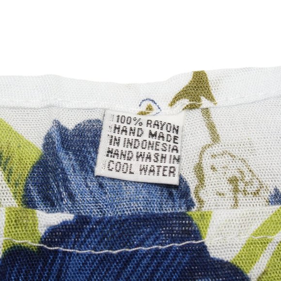 Aloha Wear Hawaiian One Size Fits Yellow Blue HIbiscus Flower Swimsuit Cover Up - Picture 6 of 6